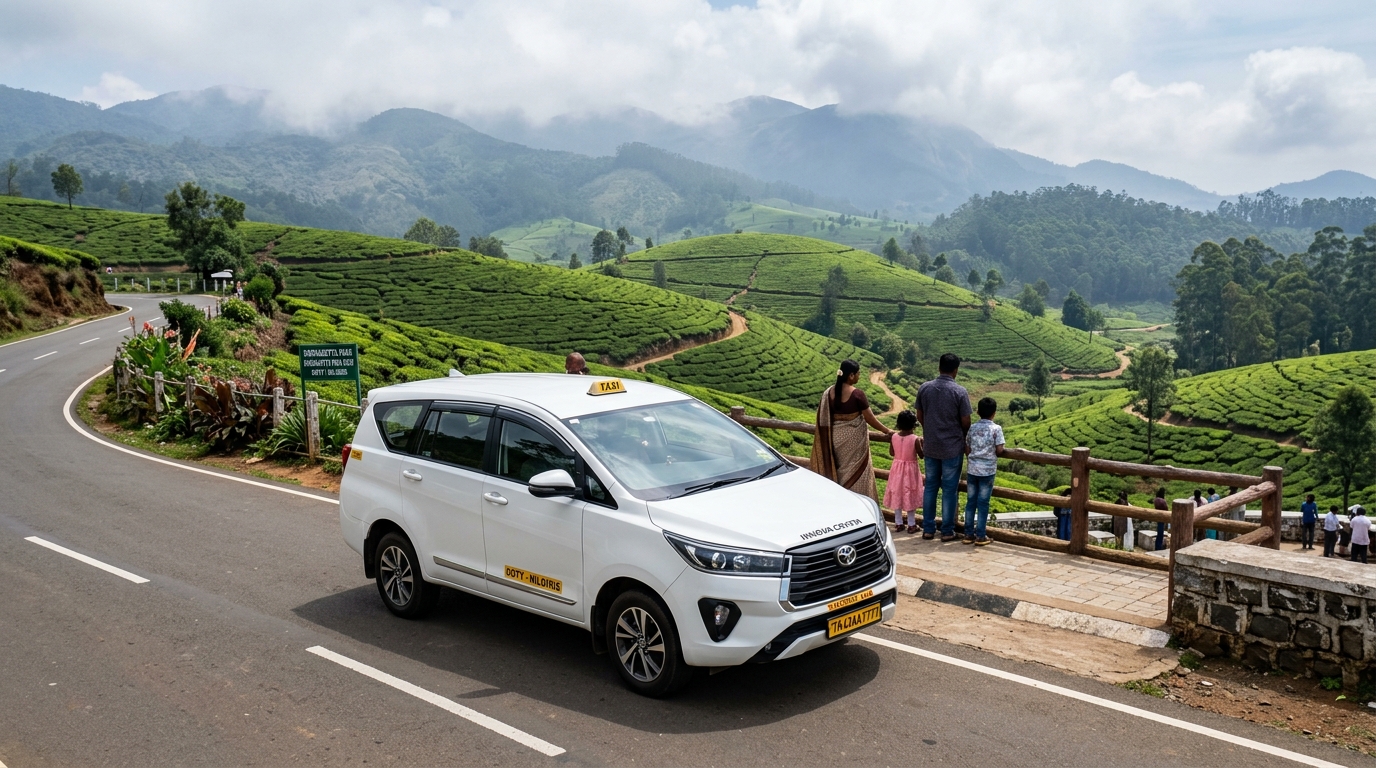 Innova Crysta SUV at Ooty Tea Gardens