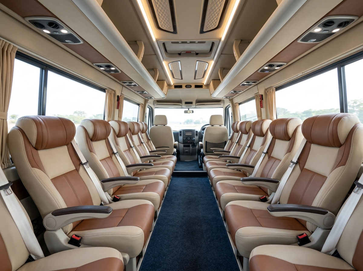 Luxury Tempo Traveller Interior Cabin